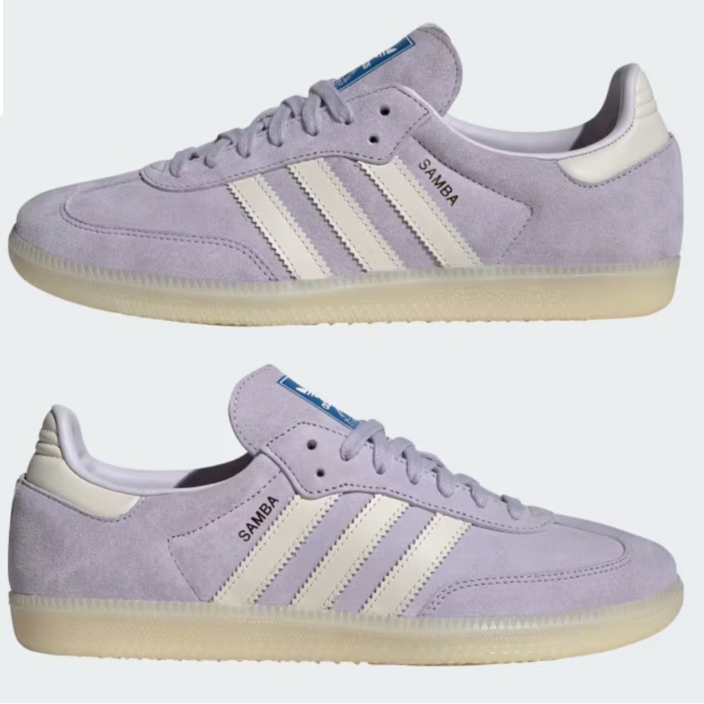 Adidas Sambas in Silver Dawn / Chalk White / Off White